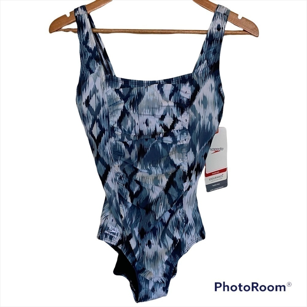 Speedo Shirred Tank One Piece Endurance and Moderate Cut Swimsuit NWT, Size 8